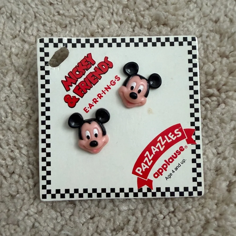 Vintage 90's Mickey & Friends Earrings Pazzazzles Applause Disney Post New